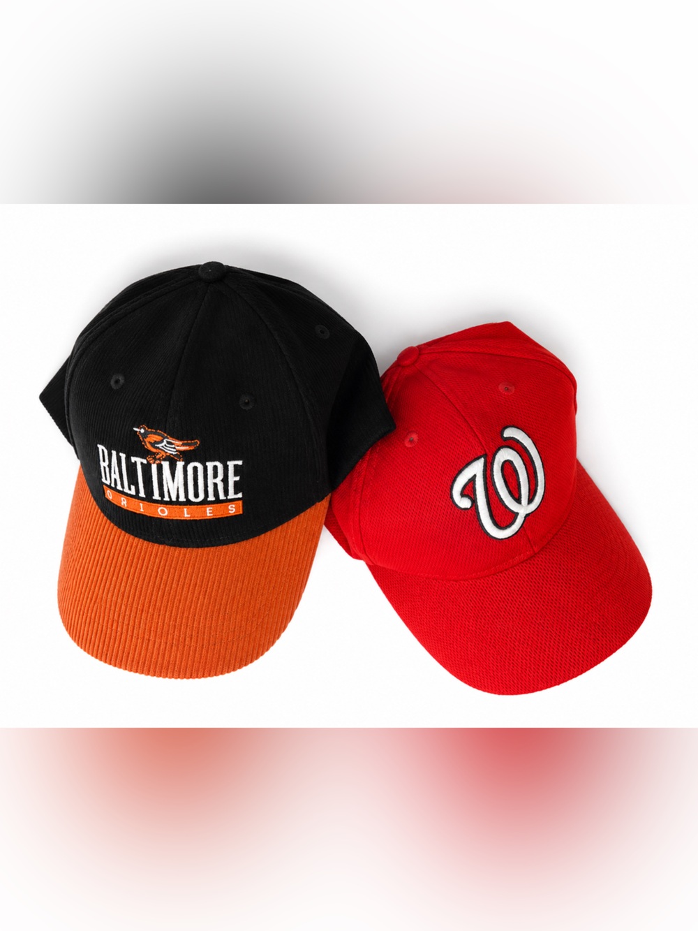 Baltimore Orioles vs Washington Nationals MLB Kids Baseball Caps